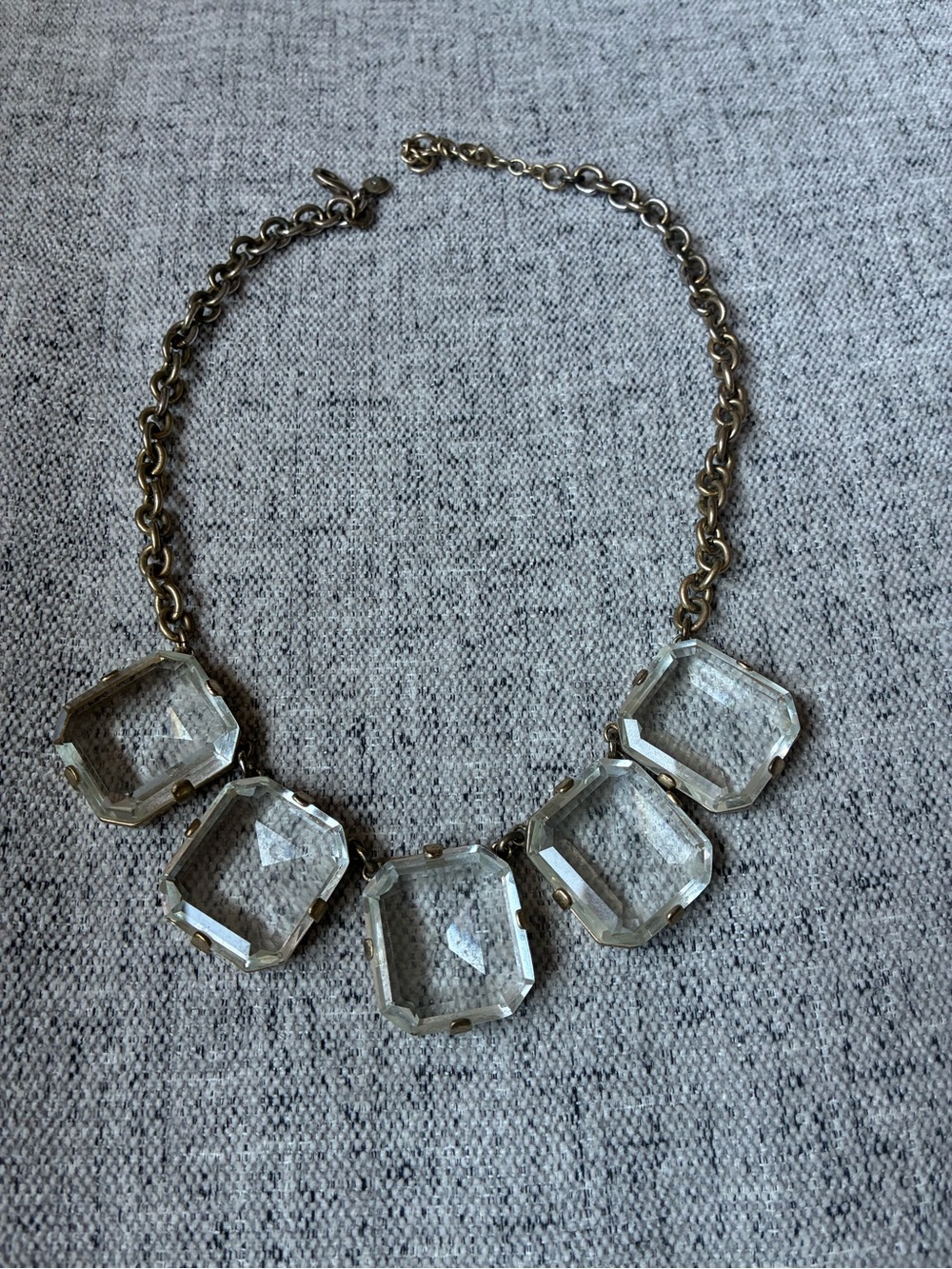 J. Crew Clear Faceted Glass Necklace- Vintage